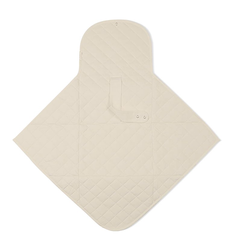 MakeMake Organics Organic Portable Changing Pad GOTS Certified Organic Cotton Fill Portable Diaper Changing Mat Diaper Clutch Changing Station Kit Compact Travel Pad (33"x34", Solid Oat) - Image 3